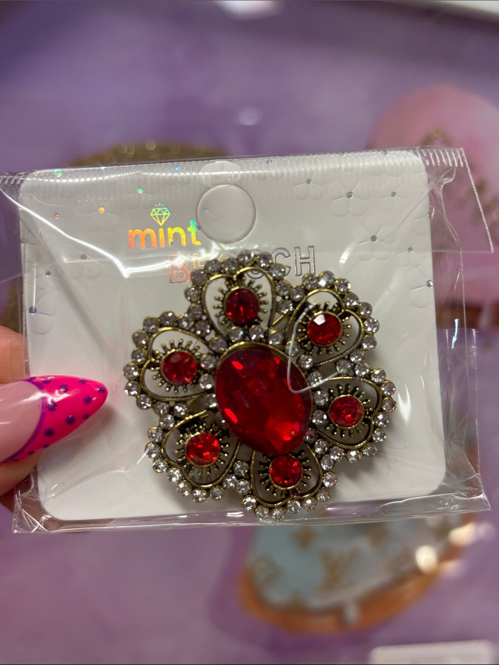Flower Rhinestone Brooch (1) Pick 🆕 - Picture 2 of 7